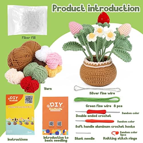 kgxulr Crochet Kit, Strawberry Beginner Crochet Kit for Adult, Knitting Kit - Image 2