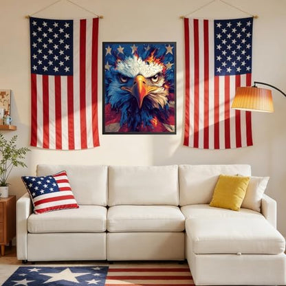 RICUVED Eagle Paint by Numbers for Adults, Independence Day Paint by Numbers Kit for Adults Beginners, DIY Acrylic Oil Painting on Canvas Easy for Gift Home Wall Decor 16x20 Inch - Image 3