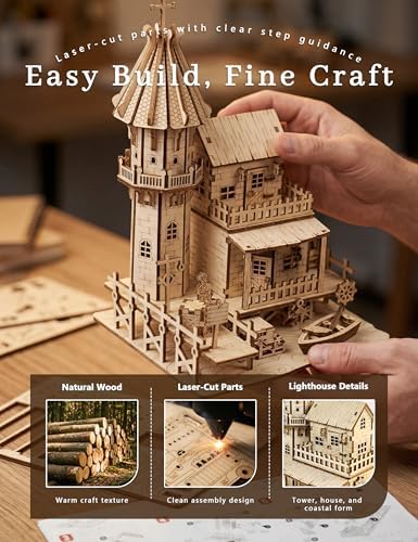 BOOZUU 3D Wooden Lighthouse Puzzle for Adults - Image 4