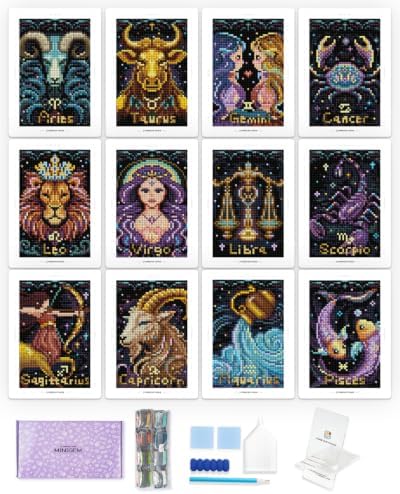 forever young Minigem Zodiac Diamond Art Kits, 5x7 Inch Postcard-Style by FOREVERYOUNG