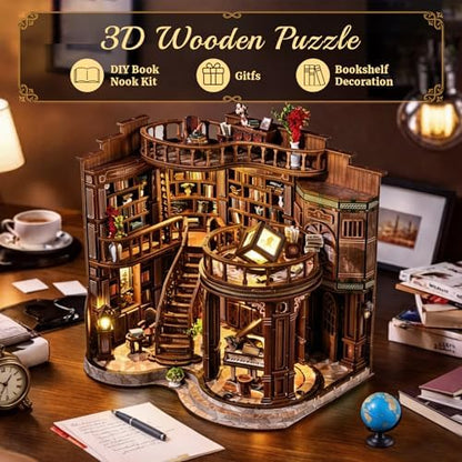 SUNNINO Book Nook Kits for Adults, Miniature Dollhouse Kit Bookshelf Decor - Image 3