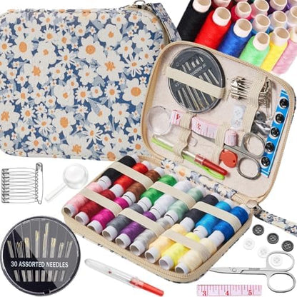 Daisy Sewing Kit Printing Sewing Kit,Professional Sewing Supplies for Adults, Zipper Sewing Needles Set, 87 PCS Travel Sewing Accessory for Emergency, Home - Image 6