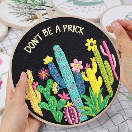 Louise Maelys Cactus Embroidery Kit for Beginners Plant Gift DIY Craft - Image 4