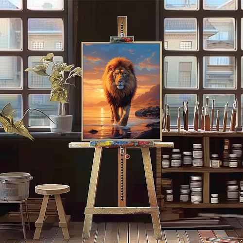 Natuyalo Paint by Numbers for Adults - DIY Adult Paint by Number Kits Painting on Canvas Lion Painting by Numbers for Beginners, Animal Art Craft Kits for Adults (16x20 Inch) - Image 4
