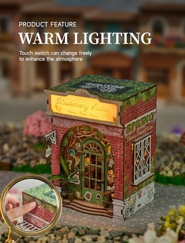 Flower Shop Miniature House Kit, DIY Dollhouse with LED - Image 5