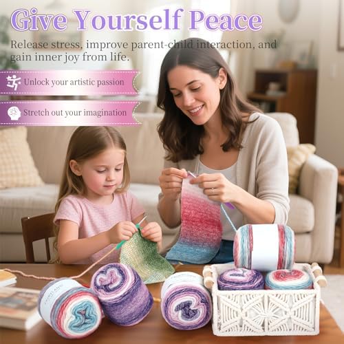 Aeelike Cake Yarn for Crocheting, Soft Ombre Crochet Yarn, Purple - Image 5