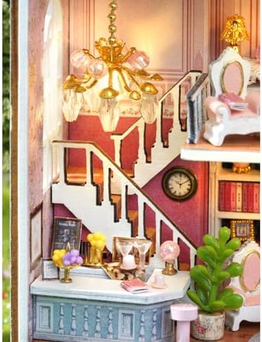 MAGQOO DIY Miniature Dollhouse Kit with Furniture 1:100 Scale Creative Room Mini Wooden Doll House Accessories DIY Miniature House Kit(Grand Hotel) - Image 4