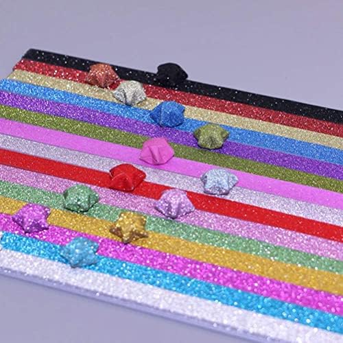 18 Colors Origami Star Paper Strips, Glitter Origami Stars Paper DIY Paper Star Strips Origami Star Decoration Paper Strips for DIY Handcrafts, 360 Sheets Crafts - Image 2