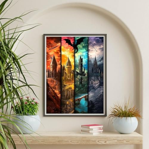 Castle Paint by Numbers Kit for Adults Framed Canvas 12X16in, Frameworkless - Image 5
