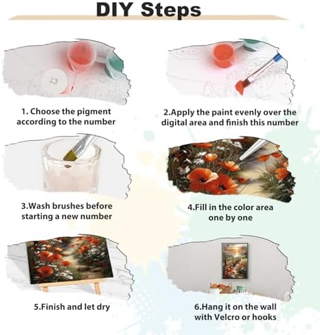EOBROMD Framed Paint by Numbers Kits for Adults with Wooden Easel, Landscape Seaside DIY Acrylic Paint by Number on Stretched Canvas, Painting Kits Adults Oil by Numbers for Home Decor 10x14 Inch - Image 4