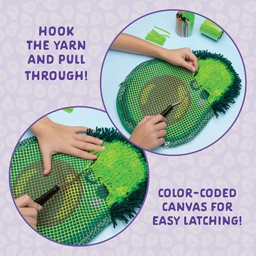 LatchKits Avocado Pillow - Latch Hook Kits for Kids, Arts and Crafts, Yarn Art, Kids Crafts, Toys for Girls, Birthday Gift for Girls, Easy to Follow Pattern, Hook Included, Craft Kits, Ages 6+ - Image 4