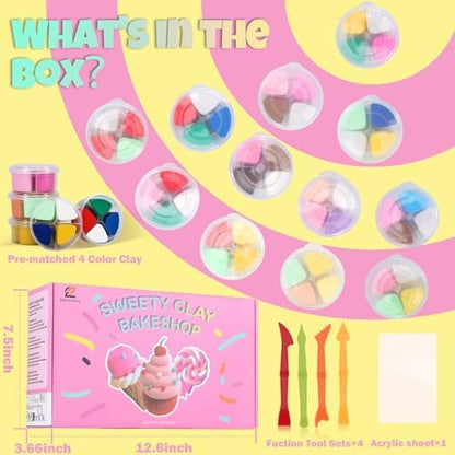 Air Dry Clay Kit for Kids – 12 Pcs, 4 Colors, Non-Toxic Craft Gift - Image 4