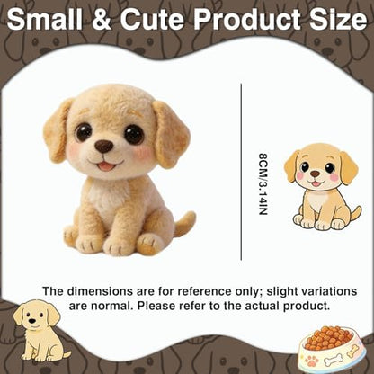DIY Needle Felting Kit Cute Labrador Puppy – Needle Felting Starter Kit with Fiber Roving, Needles, Felting Pad & Instructions | Felted Animal Dog Kit for Beginners Adults | DIY Craft Gift - Image 2