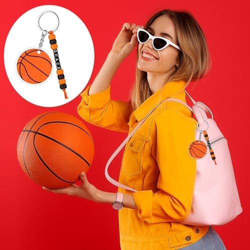 Suncalla 984 Pcs 24 Set Basketball Keychain Making Kit DIY Bead Bag Tag - Image 5