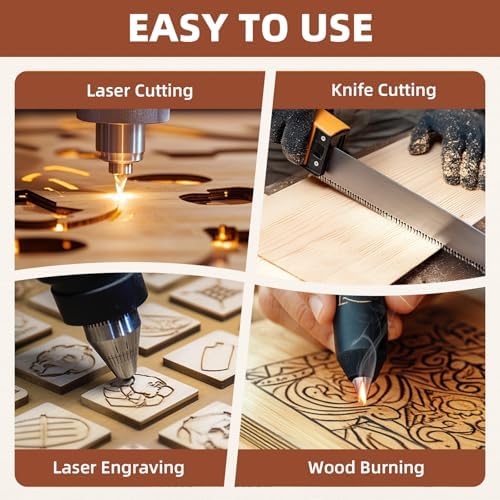 Rowood 6 Pack Oak Plywood Sheets 1/8,12x16x1/8inch,3mm Thin Unfinished Craft Wood for Laser Cutting Blanks,DIY Adult Project Kits for DIY Ornaments,Architectural Model - Image 4