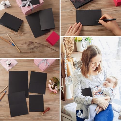 50 Pack Blank Folded Cardstock Cards, Black, 5x7 - Image 7