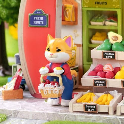 Dollhouse Miniature DIY House Kit,Mini 3D Wooden Doll House Craft Model with LED Creative Room Perfect DIY Gift for Friends, Lovers and Families (Fruit Shop) - Image 5