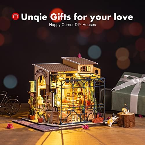 ROBOTIME DIY Dollhouse Kit Mini House with Furnitures Accessories 1:24 Scale Craft Kit - Emily's Flower Shop - Image 5