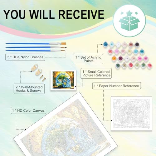 Paint by Numbers Kit for Adults, Fantasy Skull DIY Painting Kit, 16x20 Inch - Image 4