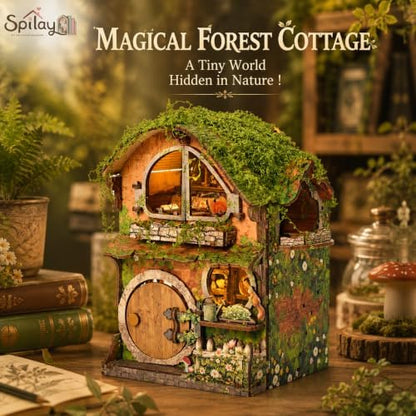 Spilay DIY Miniature House Kit, Forest Fairytale Cottage Dollhouse Kit - Image 3