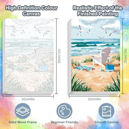 Kalonyth Beach Framed Paint by Numbers Kit for Adults Beginner 8x12 inch - Image 3