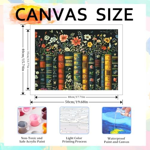 Book Paint by Numbers Kit for Adults Flowers Paint by Numbers for Adult - Image 3