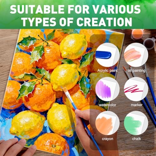 ESRICH 5 Pack 8x10 Canvas and Easel Set, Mini Acrylic Paint, Paint Brushes, Palettes, Aprons, Paint Kits for Adults Couples Friends Date Night Painting Party Supplies - Image 3