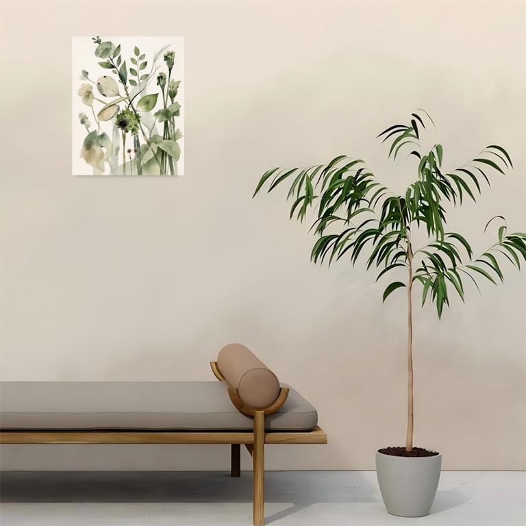 Botanical Paint By Numbers Kit For Adults - Diy Green Botanical Mix Painting On Canvas 16X20 In, Acrylic Paint Set, Suitable For Beginners, Bedroom Decor Art For Home Decoration Or Gifts, Unframed - Image 4