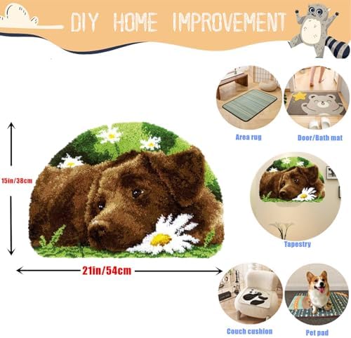 Lovely Labrador Puppy Latch Hook Kits for Adults Beginners, 15“ X 21" - Image 2