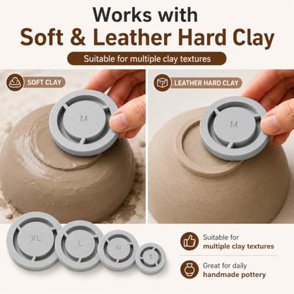 Pottery Foot Ring Tool,5 Pack Ceramic Base Aligner Press Template - Image 4