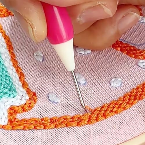 Allazone 3 Set Punch Needle Embroidery Kits, Punch Needle Kits for Adults Beginner, Punch Needle Tool with Punch Needle Cloth, Yarns and Sewing Needles (Sunset and Mountains) - Image 4