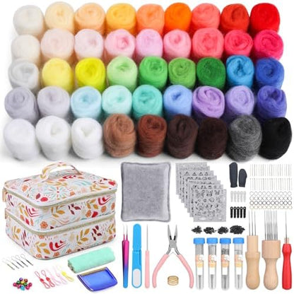 Veroave 385 PCS Felting Kit, Needle Felting Kit with 45 Colors Wool Roving by Veroave
