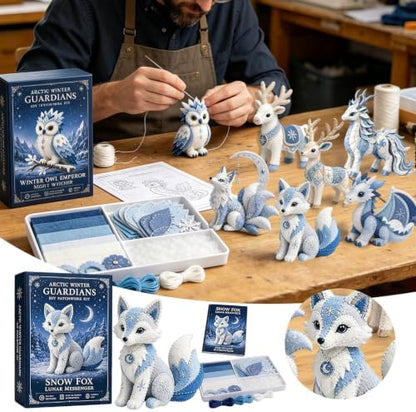 ROTORS Arctic Winter Guardians DIY Patchwork Kit, Pre Cut Felt Animal Sewing Kit, 3D Stuffed Creature Craft Set, Handmade Home Decor Gift for Beginners (Blue-F) - Image 5