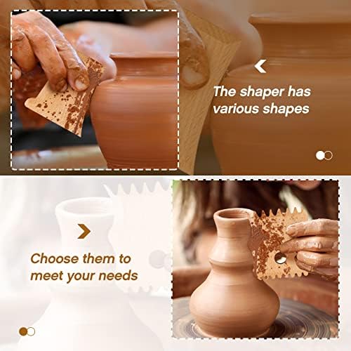Amylove 7 Pcs Pottery Tools Pottery Wheel Ribs Wood Color - Image 6