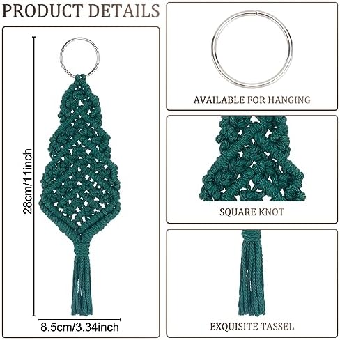 FREEBLOSS 4 Set Macrame Christmas Tree Kit With 4 Colors Cotton Cords, DIY Kit With Instruction, Ornaments for Christmas Tree Decor for Adults (DK-FB0005-24-US35) - Image 6