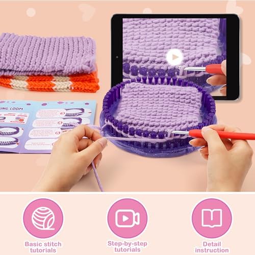 QXHOL Knit Hat Scarf Knitting Loom Kit - DIY Craft Kit for Beginners - Image 5