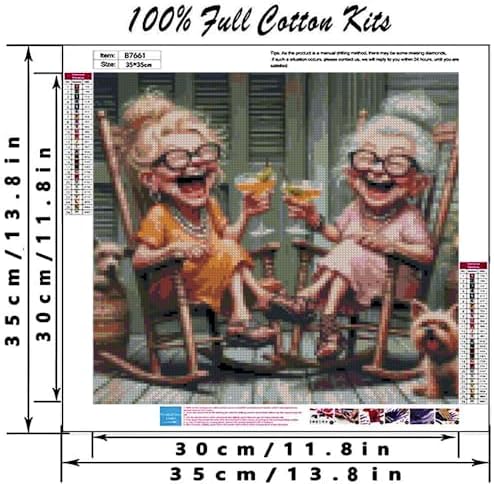 MYBISYMQQ Stamping Cross Stitch Kit,Granny Stitch Kit for Adult Beginners, Full Line DIY Cross Stitch Stitching Kit for Home Decor Cross Stitch Patterns 13.7x13.7 inches - Image 2