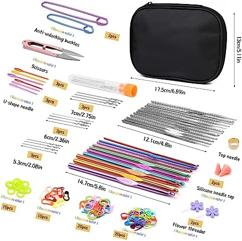 IMZAY 110 Pcs Crochet Hooks Set 0.6–6.5mm Crochet Needles for Yarn - Image 2