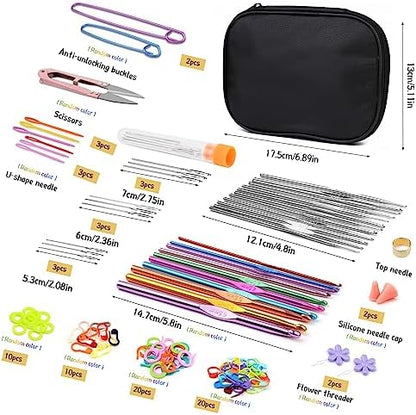 IMZAY 110 Pcs Crochet Hooks Set 0.6–6.5mm Crochet Needles for Yarn - Image 2