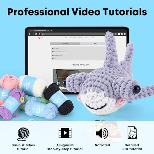 CrochetBox Hammerhead Shark Crochet Kit for Beginners, Adults and Teen - Image 4