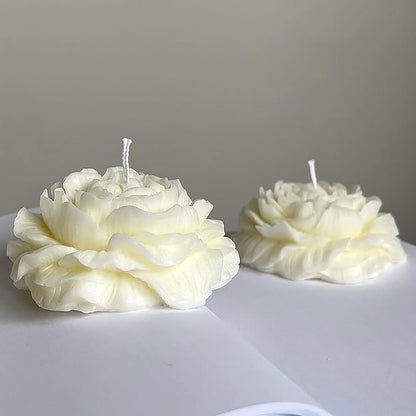2 Pack Peony Candle Rose Tulip Silicone Wave Spiral Candle Mold - Silicone Resin Casting Molds for Candle & Resin & Soap Craft Supplies