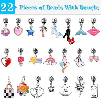 AIPRIDY 150 Pieces Charm Bracelet Making Kit,Unicorn Mermaid Crafts Gifts Set Can Inspires Imagination and Creativity,Jewelry Making Kit Perfect Gifts for Girls 5-12 Years Old (150 Pieces) - Image 3