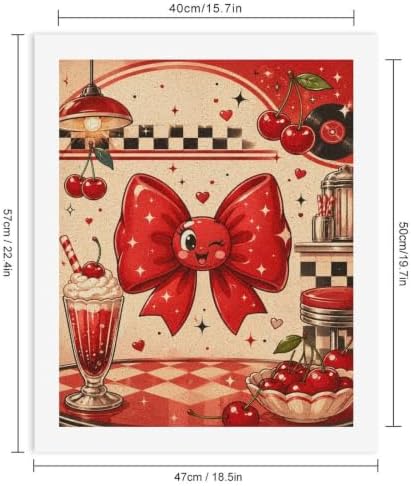 Bozfoxa Paint by Numbers Kit for Adults Beginner Red Cherry Bow - Image 3