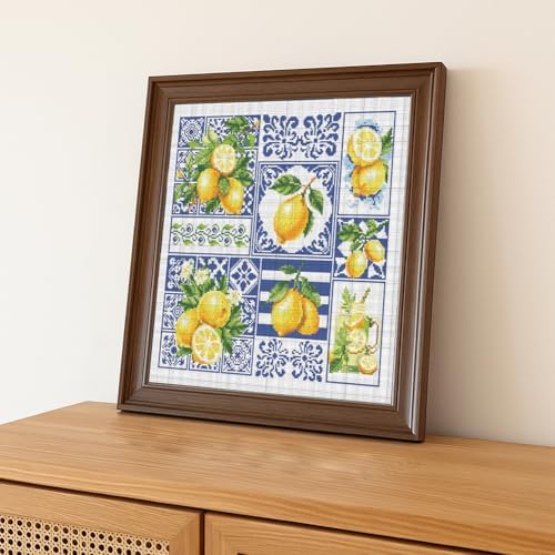 FREEBLOSS 11CT Cross Stitch Kit Stamped Cross Stitch Craft Kit with Stitching Guide for Beginners Lemon Embroidery Set Crossstitch Wall Hanging Set 17.7x17.7inch - Image 7