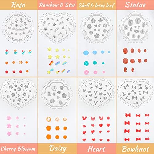 Zeyune 16 Pcs Summer Small Flower Polymer Clay Molds, Mini 3D Silicone Resin Casting Molds for Earring Making Jewelry DIY, Includes Alphabet, Flower, Heart and Bow Shapes(Cameo & Rose) - Image 3