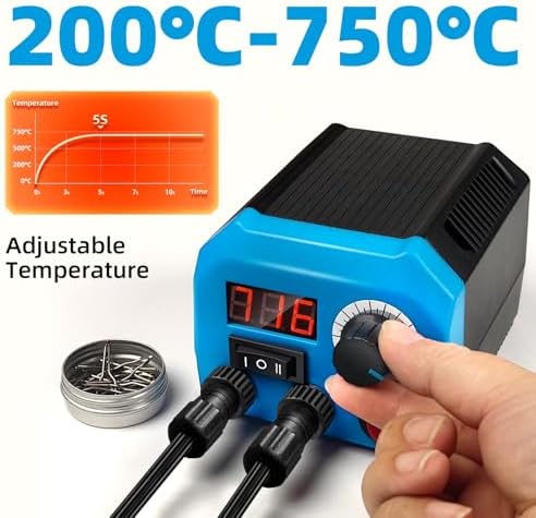 FIRElood LH55-Z2-NS2 Wood Burning Tool 200~750℃, Wood Burning kit with Digital Thermometer Temperature Adjustable Temperature, 2 pyrographic Wood Burning pen Simultaneous heating, 36 pen tips - Image 2