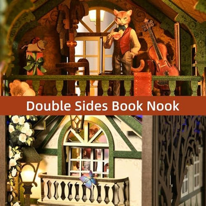 TOYQI Book Nook Kit, DIY Miniature Dollhouse Kit for Adults and Teens - Image 3