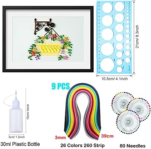 Woohome 48 PCS Paper Quilling Kit, Paper Quilling Making Drawing Design, Strips Quilling Paper and Papers Quilling Tools for Quilling Art Paper DIY Drawing Handcraft Handmade, Home Decoration - Image 6