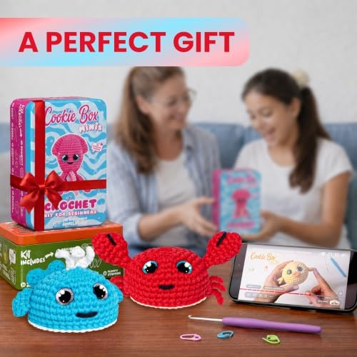 Cookie Box Crochet Kit for Beginners, Crab Eugene - Image 6