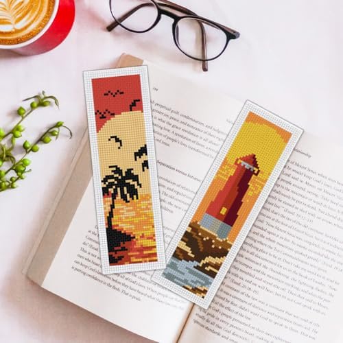 ORIGACH 6 Set Sunset Landscape Cross Stitch Bookmark Kit for Beginner - Image 5